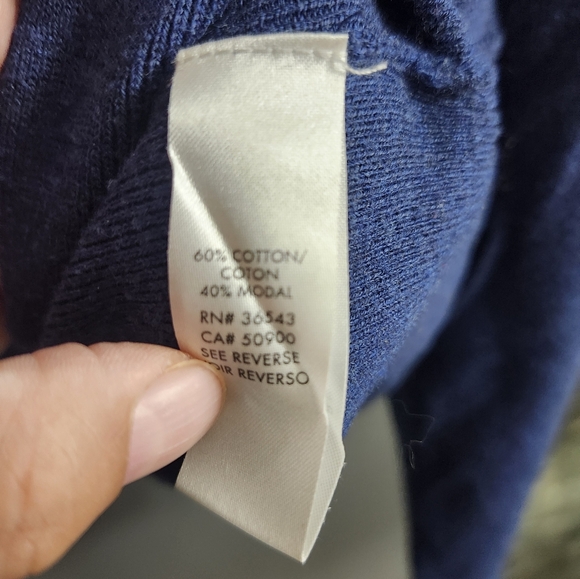 Calvin Klein medium long sleeve vneck cotton modal knit sweater indigo medium - Picture 5 of 5